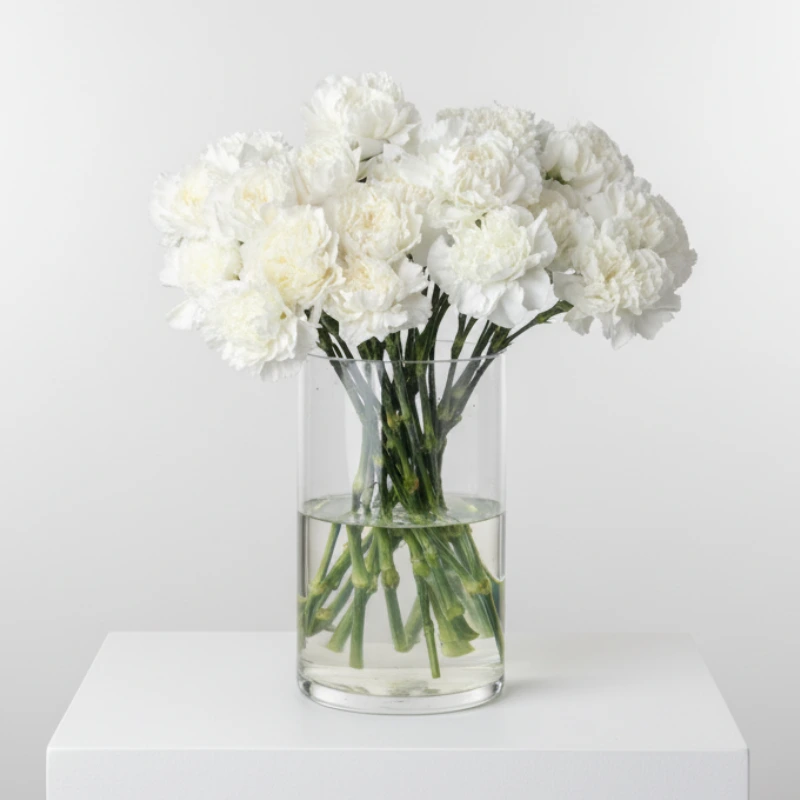 Elegant White Carnation Vase